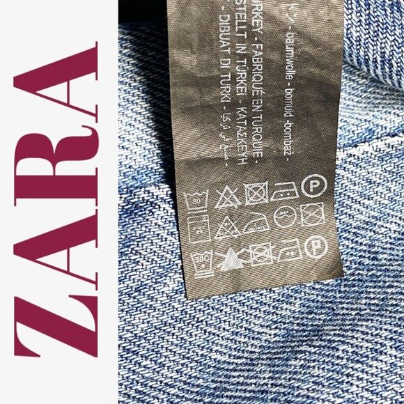 NWT ZARA CONTRAST 2-TONE CROPPED STRAIGHT LEG MID RISE, SIZE 12 - Picture 14 of 16